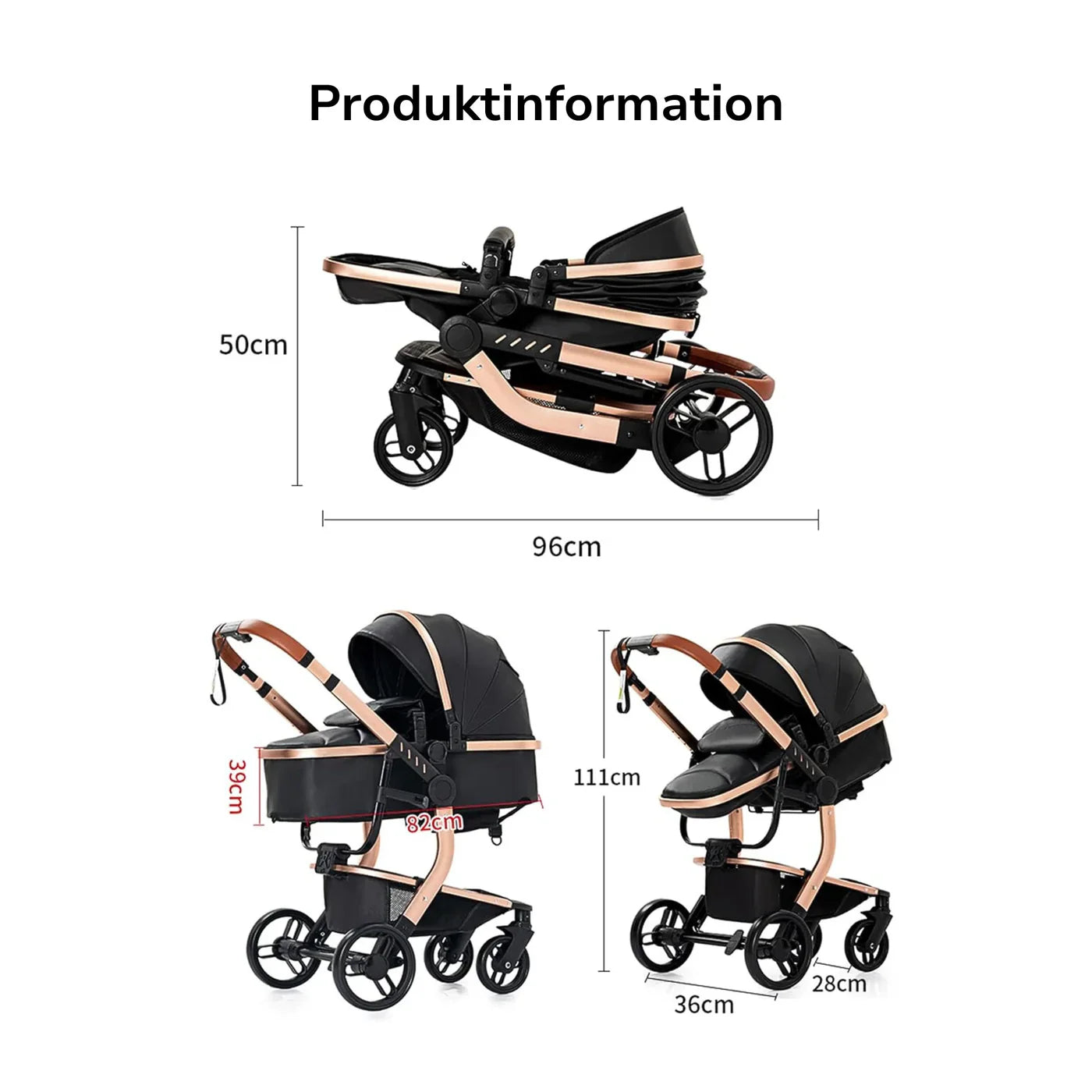 Barnvagn Babygem Prestige 3-i-1